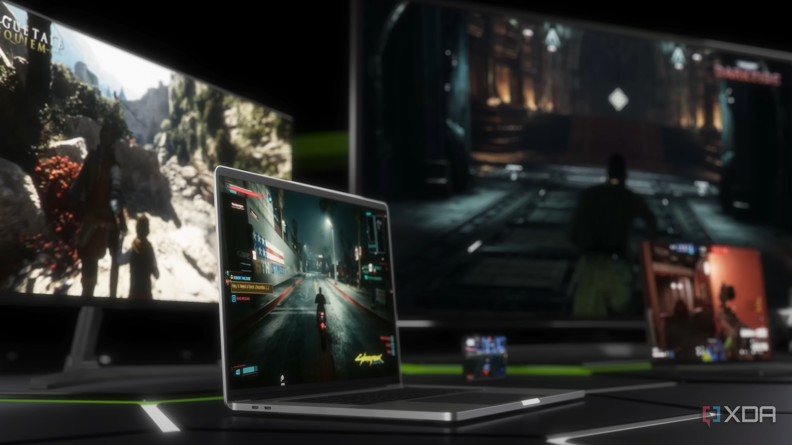An image of various devices running Nvidia GeForce Now