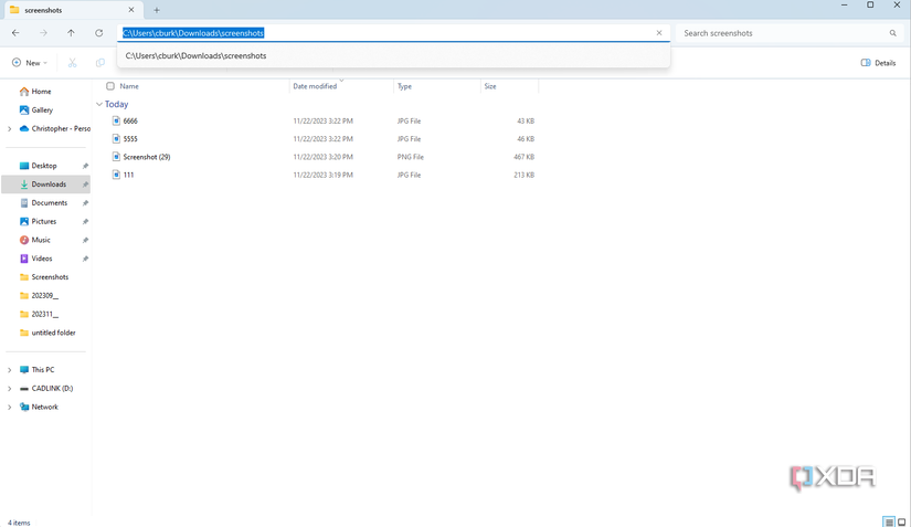 copy directory address
