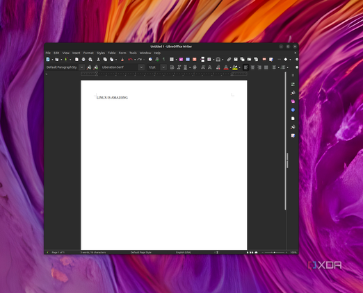 Creating a new document in LibreOffice