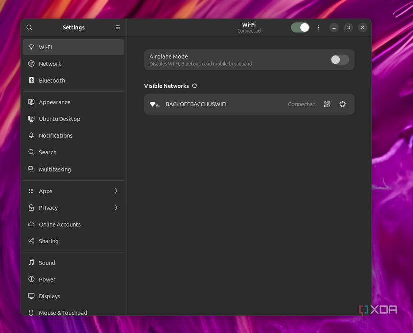 The Wi-Fi icon on Ubuntu