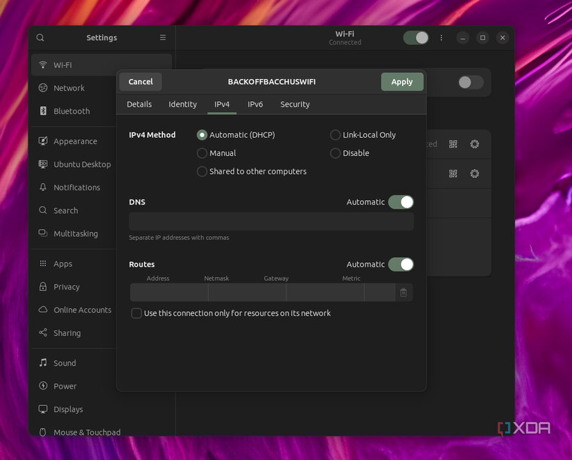 IP Address settings on Ubuntu