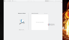 Okular reader open on Ubuntu with a blank start screen