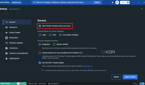 Start Docker Desktop when you log in