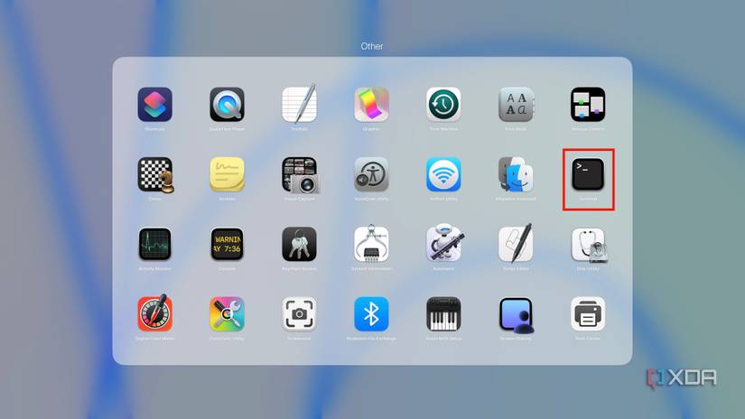 The Terminal app icon in the macOS launchpad.