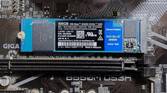 An image showing the WD Blue SN550 M.2 SSD installed on a motherboard.