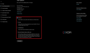 The image displays Windows Security scan options with Full scan, Customized scan, and Microsoft Defender Antivirus offline scan available in addition to the selected Quick scan.