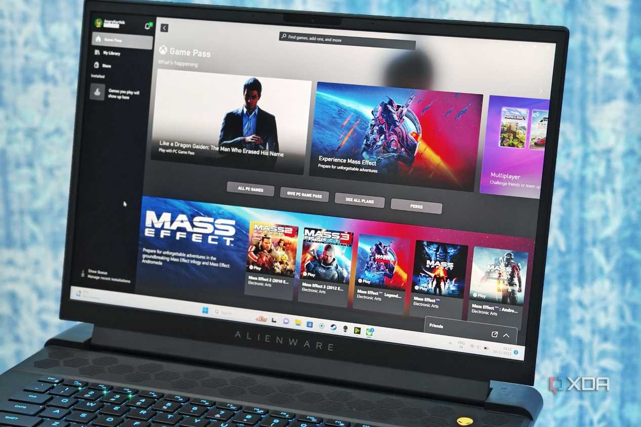 An image showing the Xbox app running on an Alienware laptop.
