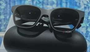 An image showing the XREAL Air 2 AR glasses that's kept on its carrying case.