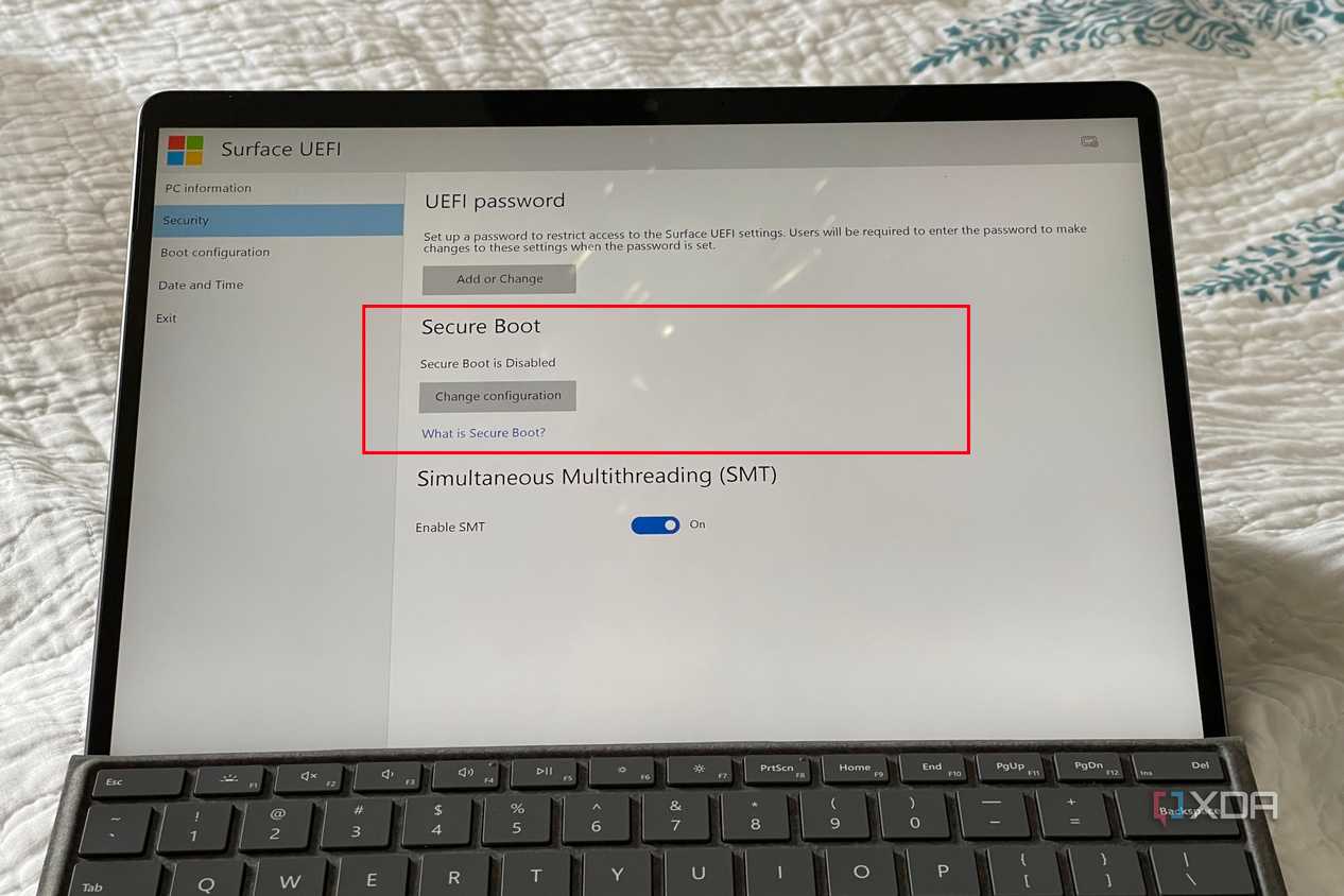A photo of the Secure boot option in Windows 11 BIOS