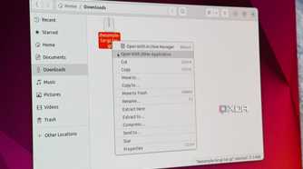 A photo of the extracting file archive in Ubuntu