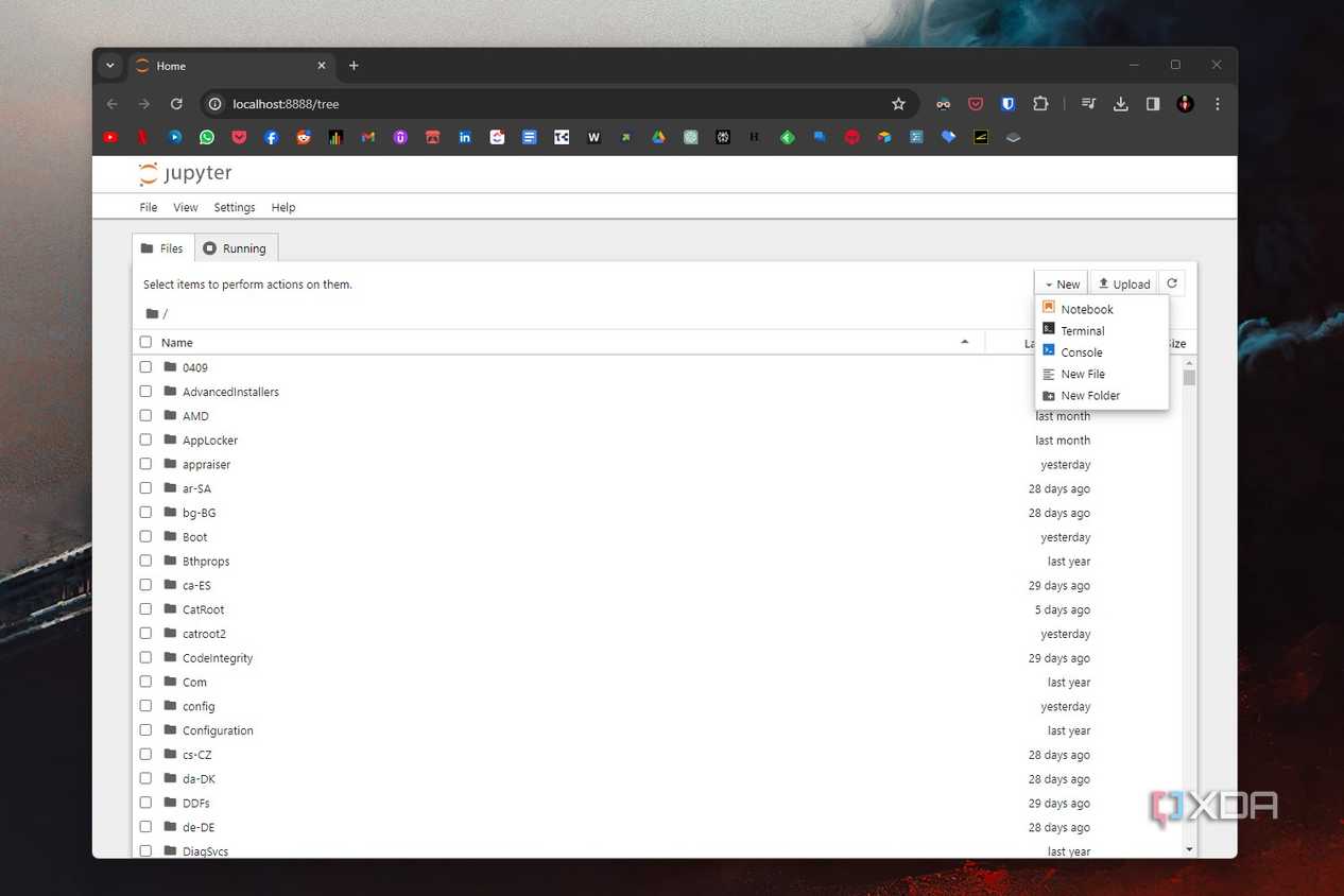Windows 11 screenshot that shows Jupyter Notebook within a Google Chrome tab.