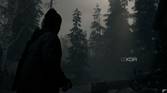 A screenshot from Alan Wake 2 showing a scene without volumetic fog and lighting.