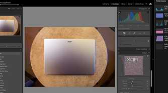 Acer Swift Go Lightroom Denoise running on GPU