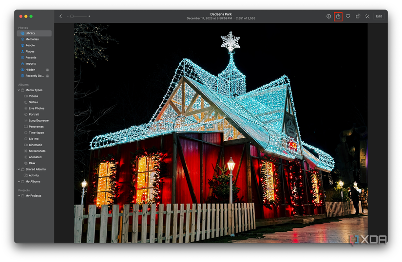share button in photos app on macOS 