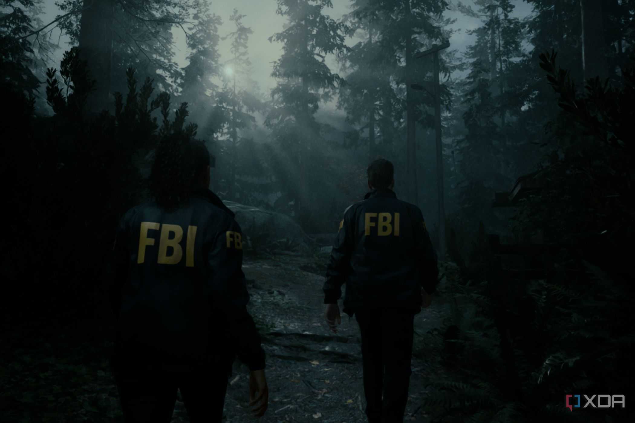A screenshot showing a scene from Alan Wake 2 with some god rays.