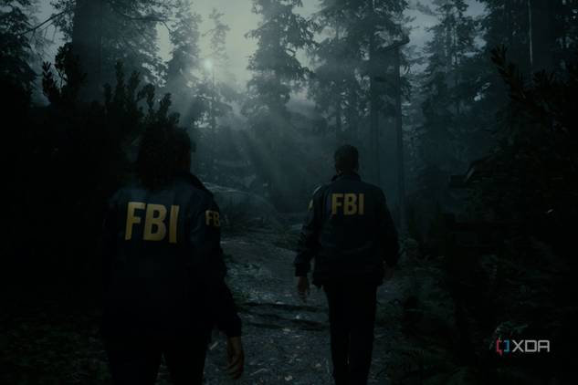 A screenshot showing a scene from Alan Wake 2 with some god rays.