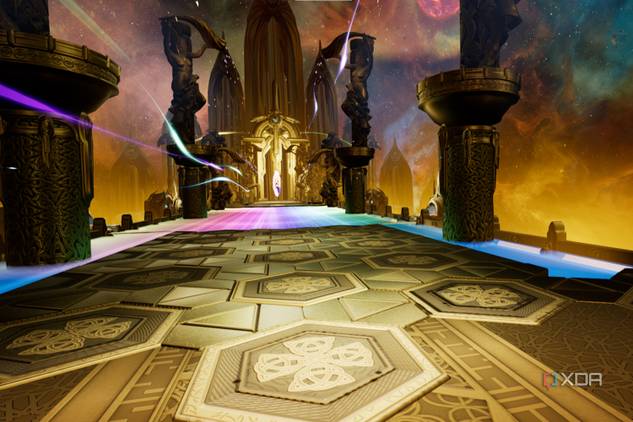 A screenshot of Asgard's Wrath running on the Meta Quest 2