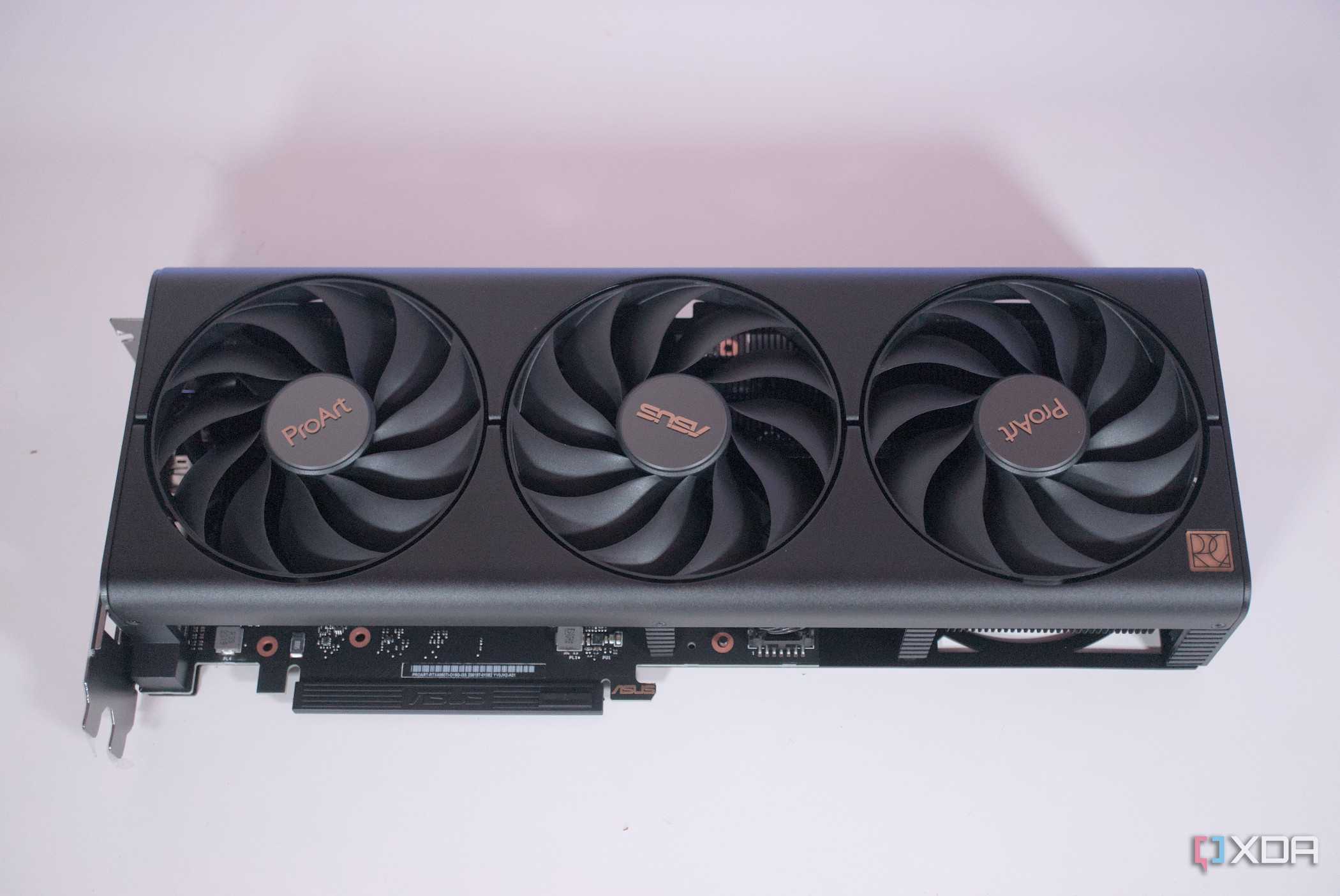 Top down view of the Asus ProArt GeForce RTX 4060 Ti