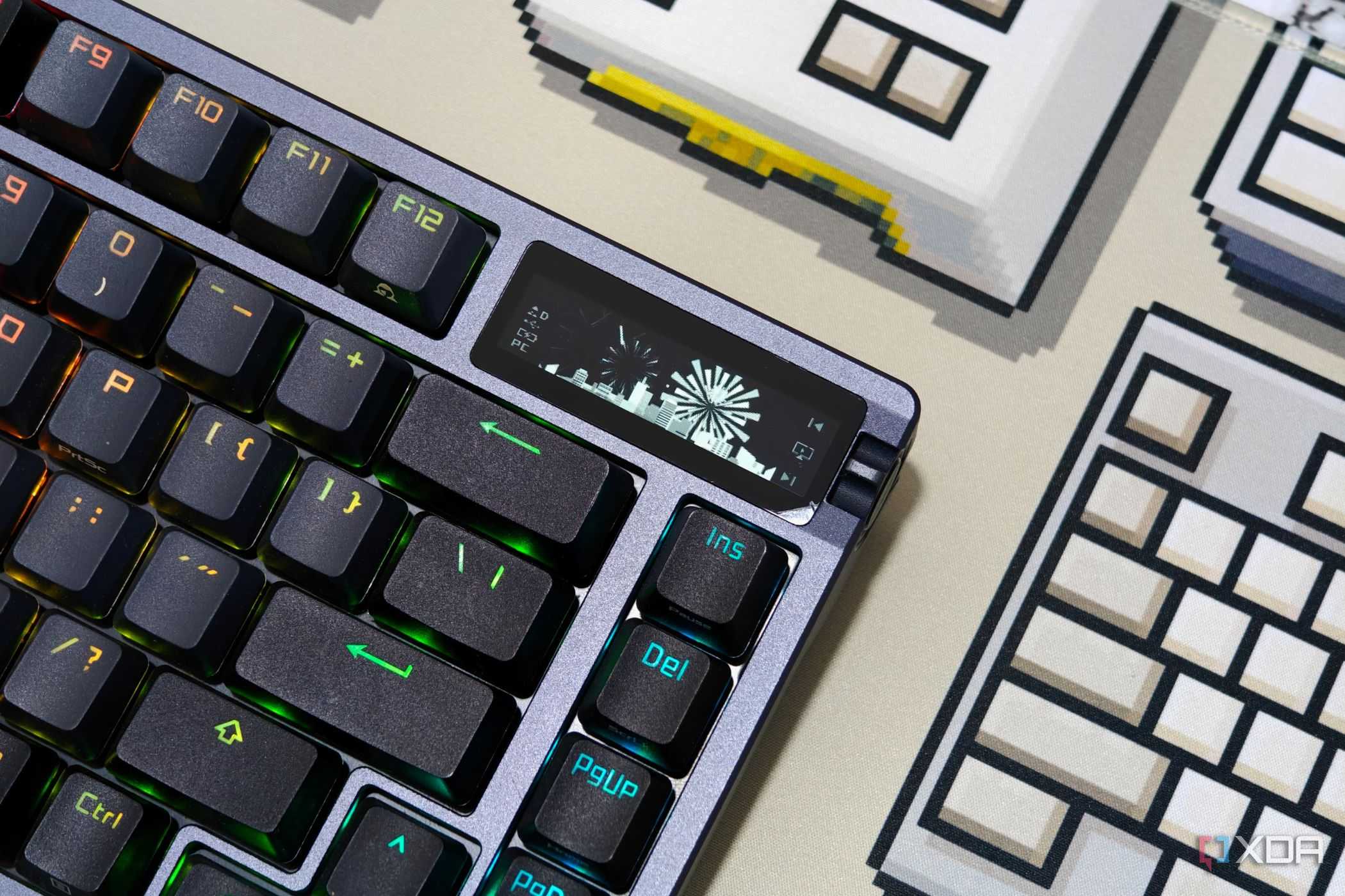 An image showing the OLED display on ASUS ROG Azoth keyboard.