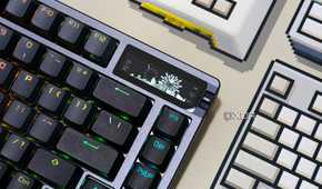 An image showing the OLED display on ASUS ROG Azoth keyboard.