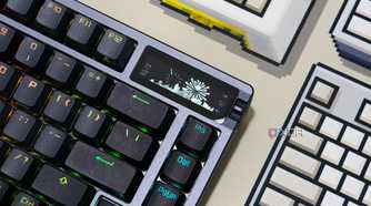An image showing the OLED display on ASUS ROG Azoth keyboard.