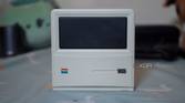 Front of the Ayaneo Mini Retro PC, sittingo n a table