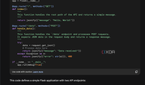 Bard Gemini giving code for creating a Basic API handler in Flask