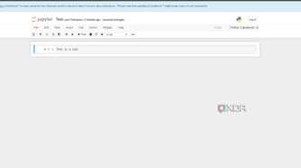 Windows 11 screenshot that shows a new notebook in Jupyter Notebook. The interface is open in the Google Chrome browser.
