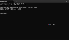 Screenshot of Command Prompt showing capacity and speed specs for RAM