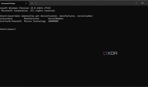 Screenshot of Command Prompt showing manufacturer and serial number for RAM