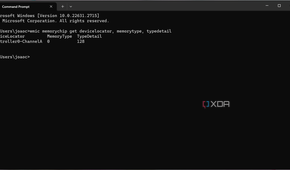 Screenshot of command prompt showing the memory type and type detail for RAM inside a PC
