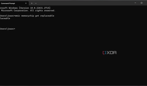 Screenshot of Command Prompt showing whether RAM is replaceable
