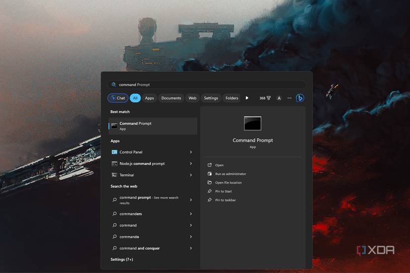 Windows 11 Start Menu screenshot that shows searching for the Control Panel