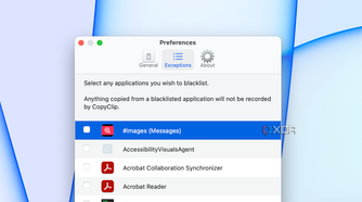 The option to blacklist an application in CopyClip.