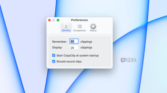 The number of saved clippings in CopyClip.