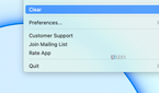 The clear button in the Menu Bar list.