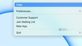 The clear button in the Menu Bar list.