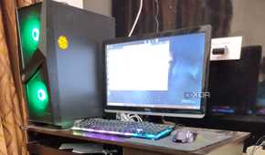 Black Desktop PC setup with monitor