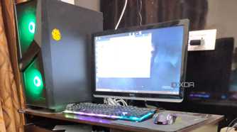 Black Desktop PC setup with monitor