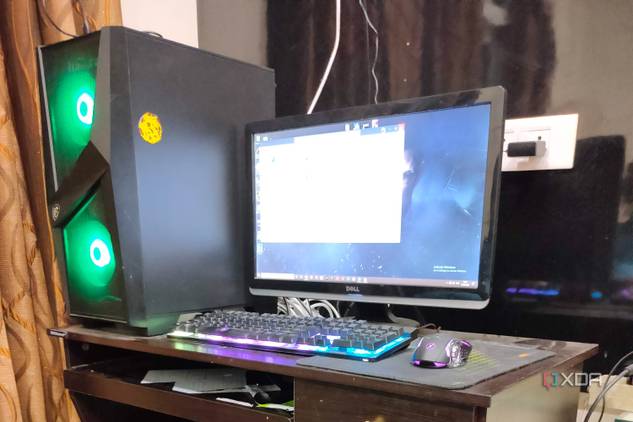 Black Desktop PC setup with monitor