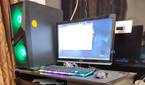 Black Desktop PC setup with monitor