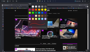Screenshot of the Snipping Tool editing UI showing the customization options for the pen tool