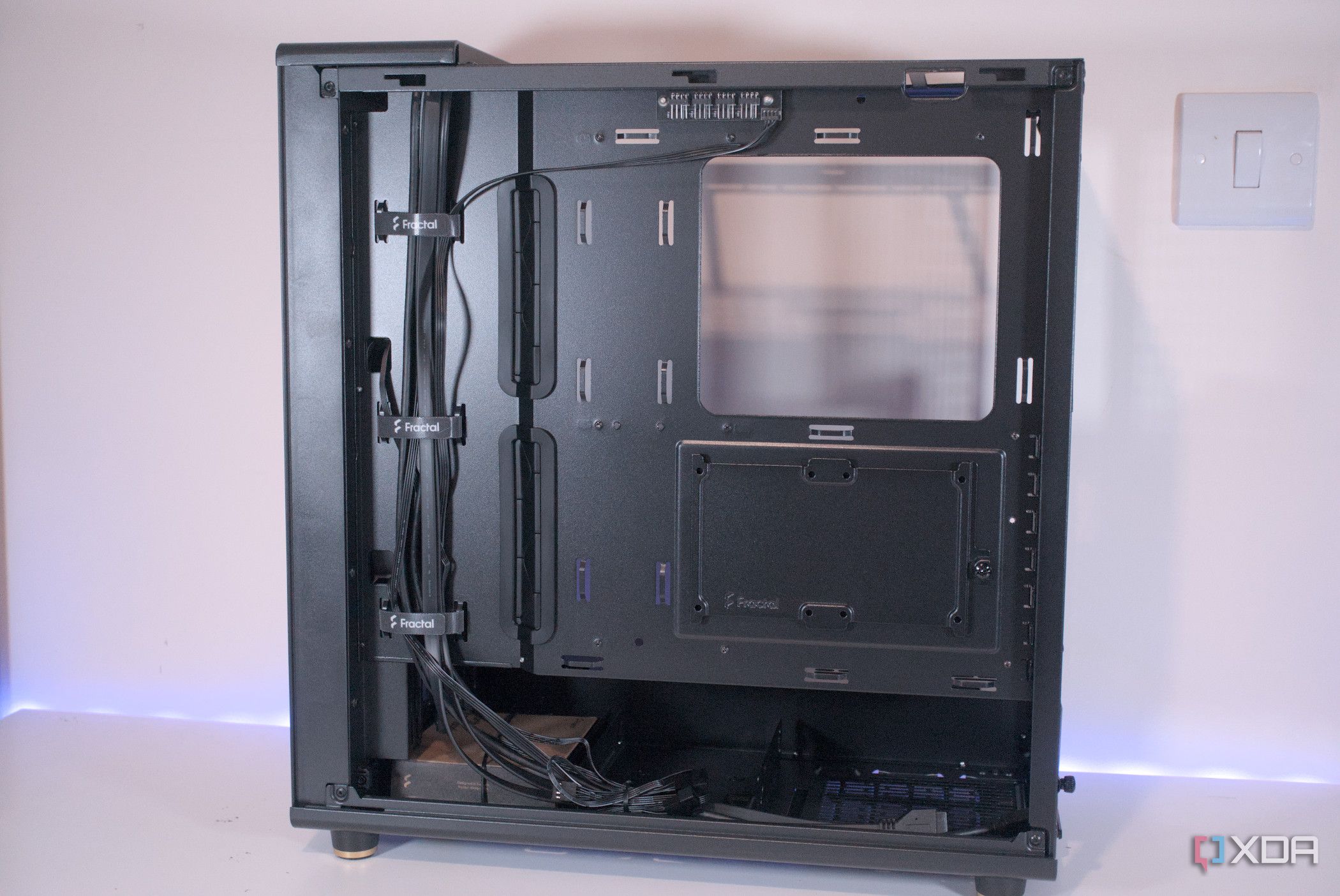 Behind the motherboard tray inside the Fractal Design North