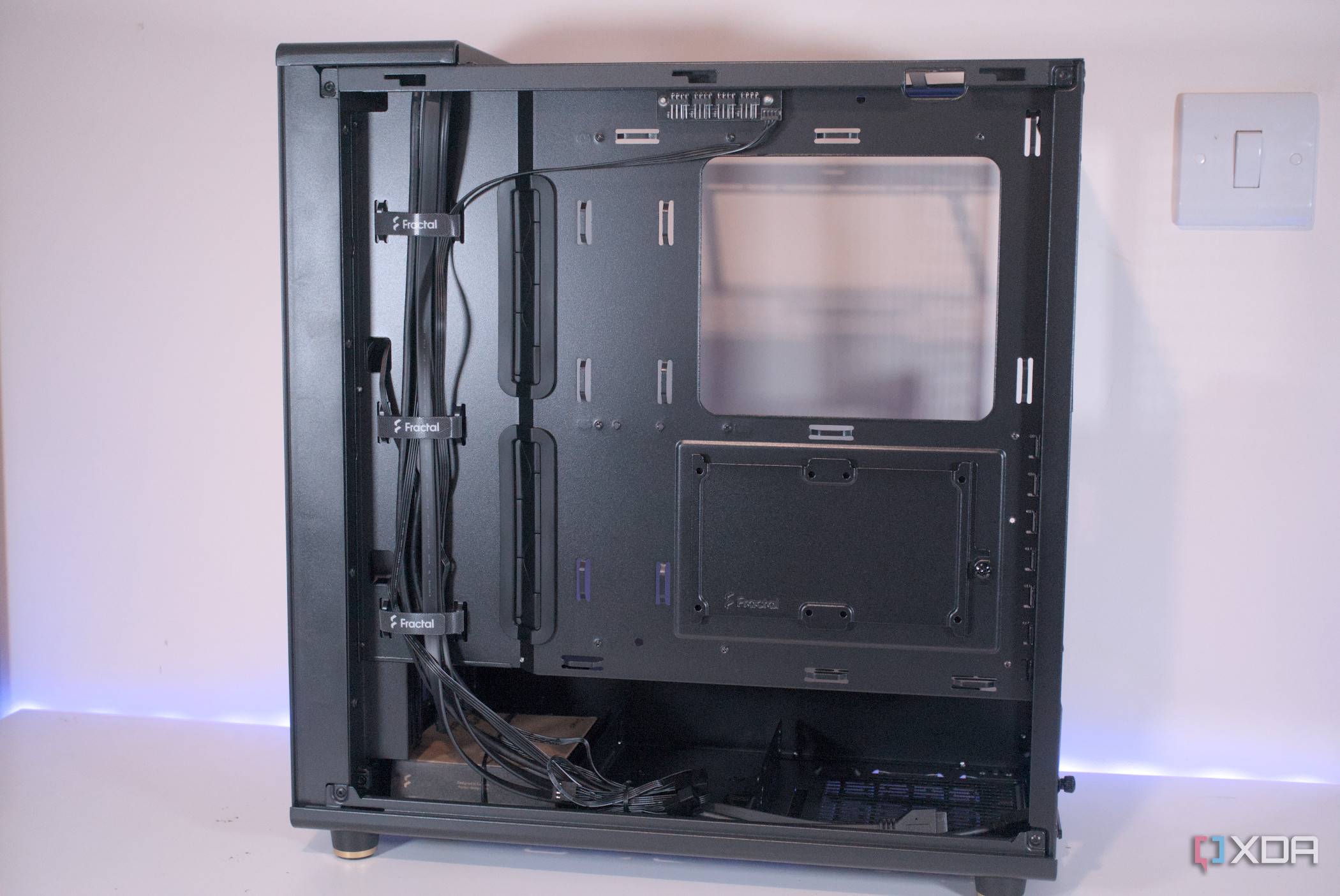 Behind the motherboard tray inside the Fractal Design North