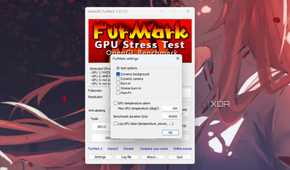 A screenshot showing the FurMark settings window.