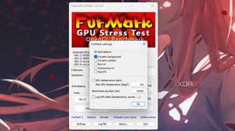 A screenshot showing the FurMark settings window.