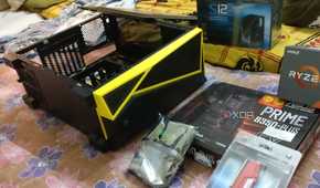 PC parts during a PC building process