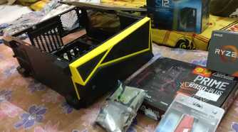 PC parts during a PC building process