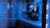 Close-up shot of a gaming PC with RTX 3080 FE