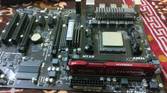 An image of a Gigabyte motherboard with AMD CPU and HyperX RAM.